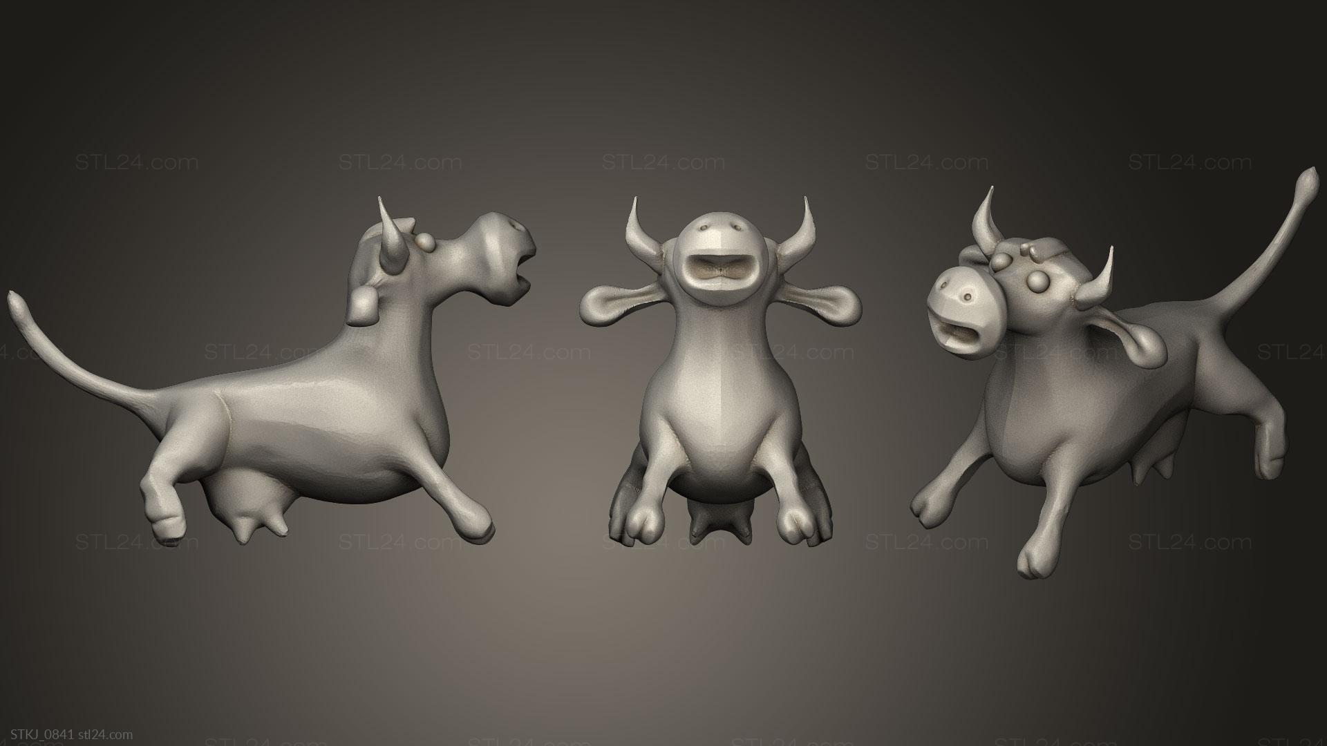 Animal figurines - Cow (Inspired By The The Cow Sneezed), STKJ_0841. 3D stl  model for CNC